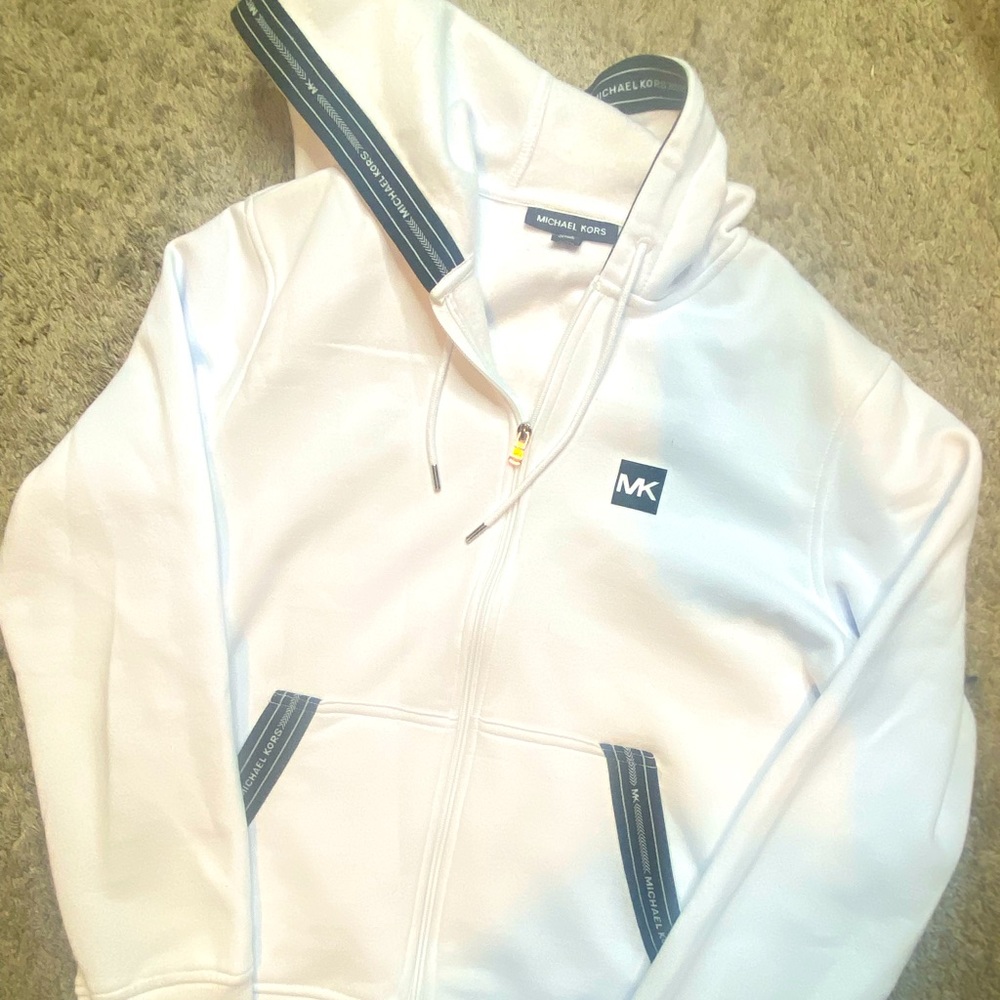Michael Kors Logo Tape Zip-Up Hoodie